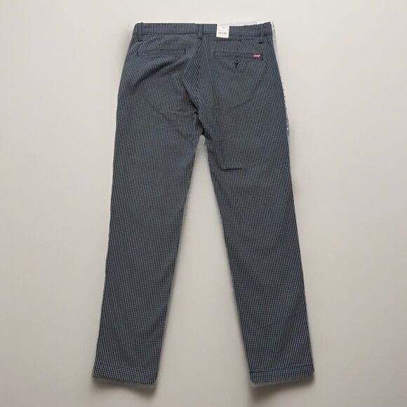 NEW Levis XX Chino Standard Taper Mens 33x32 Black Plaid Stretch Pants - Picture 2 of 8